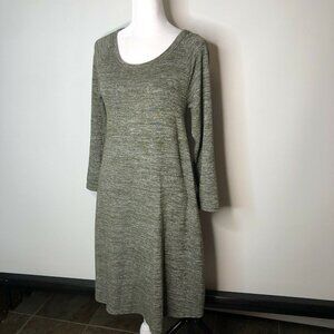 Gap XS Green Dress Womens Swing Shift Long Sleeve
